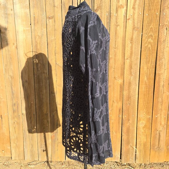 NWT Johnny Was Black Eyelet Boho Tunic - Picture 4 of 9